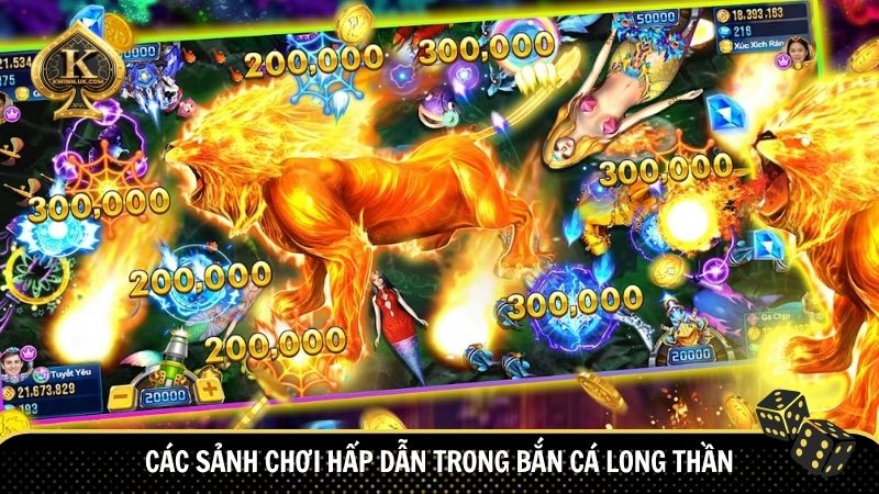 Các sảnh chơi hấp dẫn trong Bắn Cá Long Thần