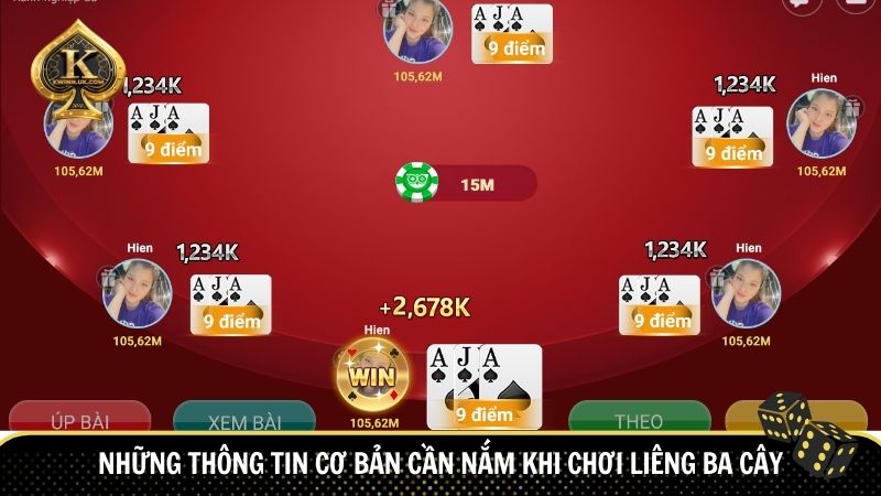 Những thông tin cơ bản cần nắm khi chơi liêng ba cây