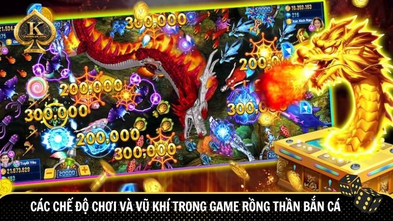Các chế độ chơi và vũ khí trong game Rồng Thần Bắn Cá